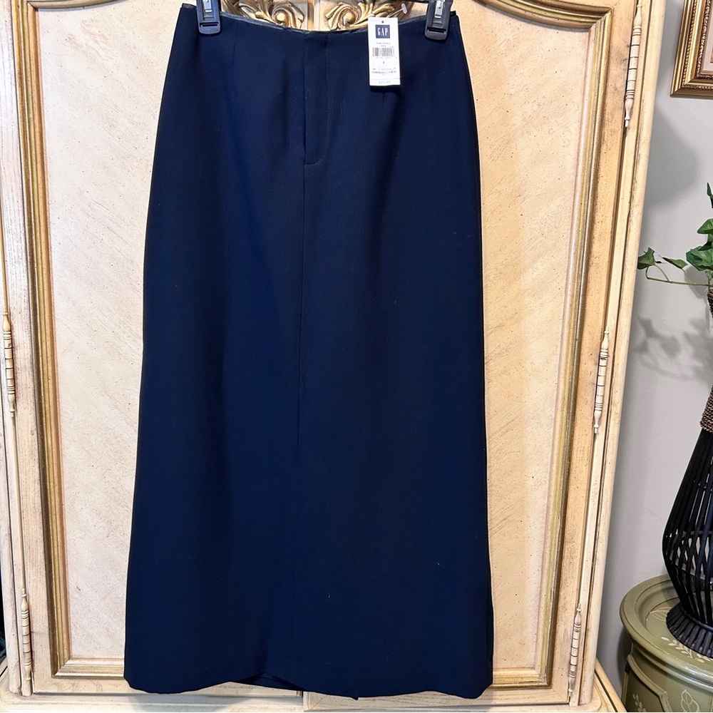 GAP Classic Black Long Midi Skirt Size 1 NEW NWT